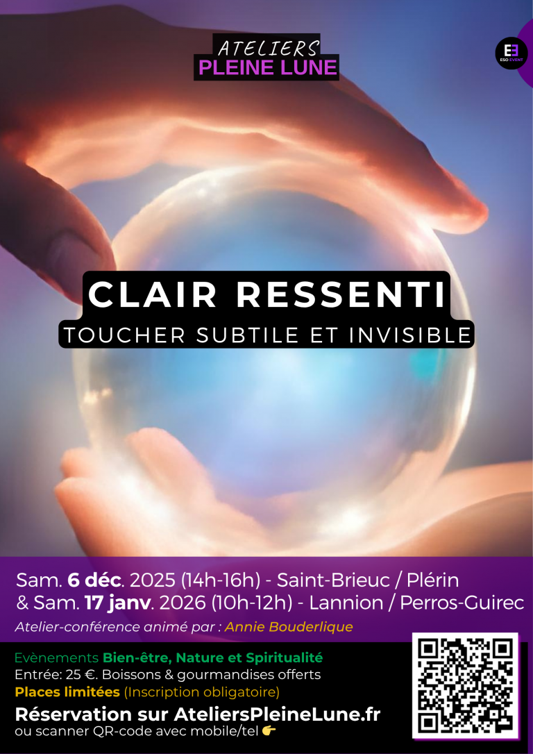 Affiche Annie Bouderlique Clair Ressenti Ateliers Pleine Lune