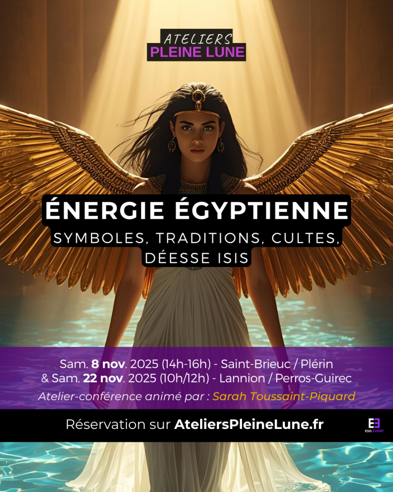 Affiche insta Energie egyptienne Ateliers Pleine Lune Sarah Toussaint Piquard