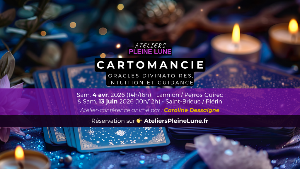Banniere cartomancie Caroline Dessaigne Ateliers Pleine Lune