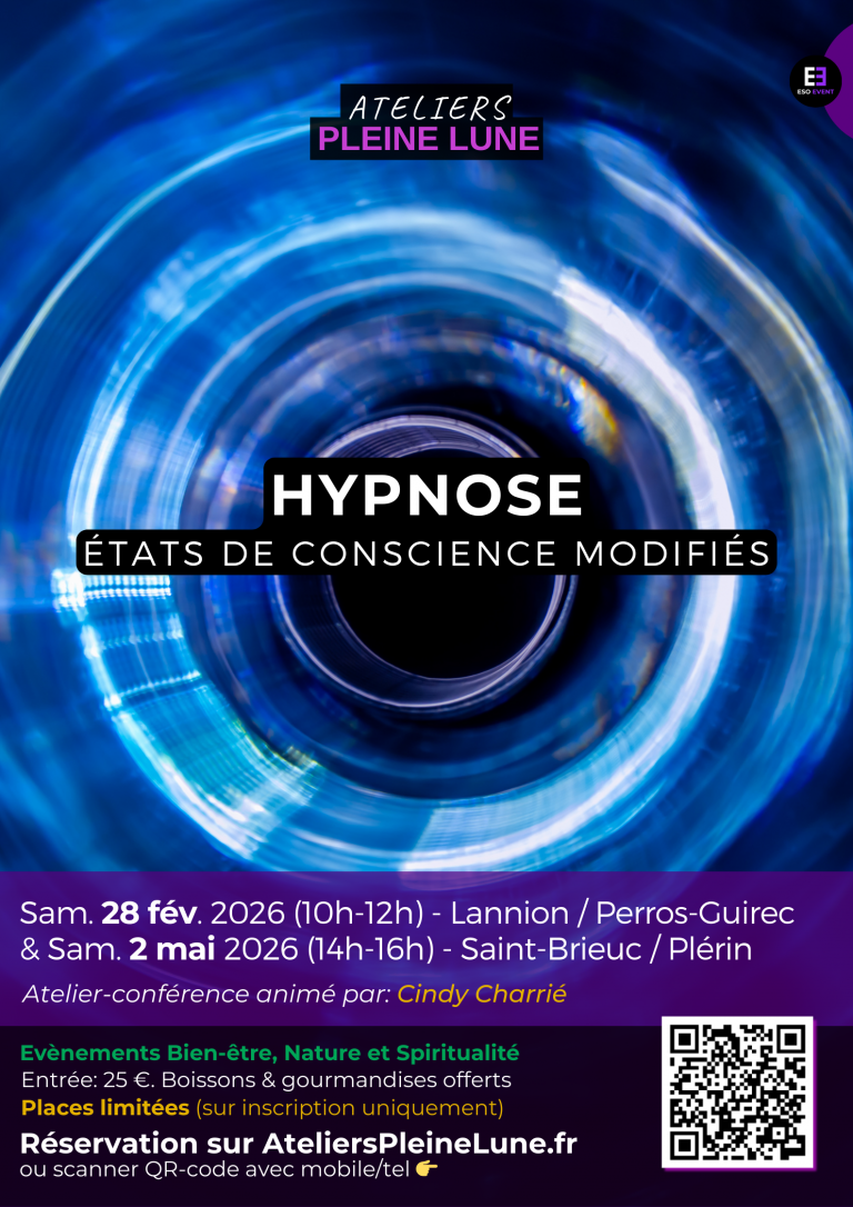 Hypnose Affiche grand format Cindy Charrié Ateliers Pleine Lune