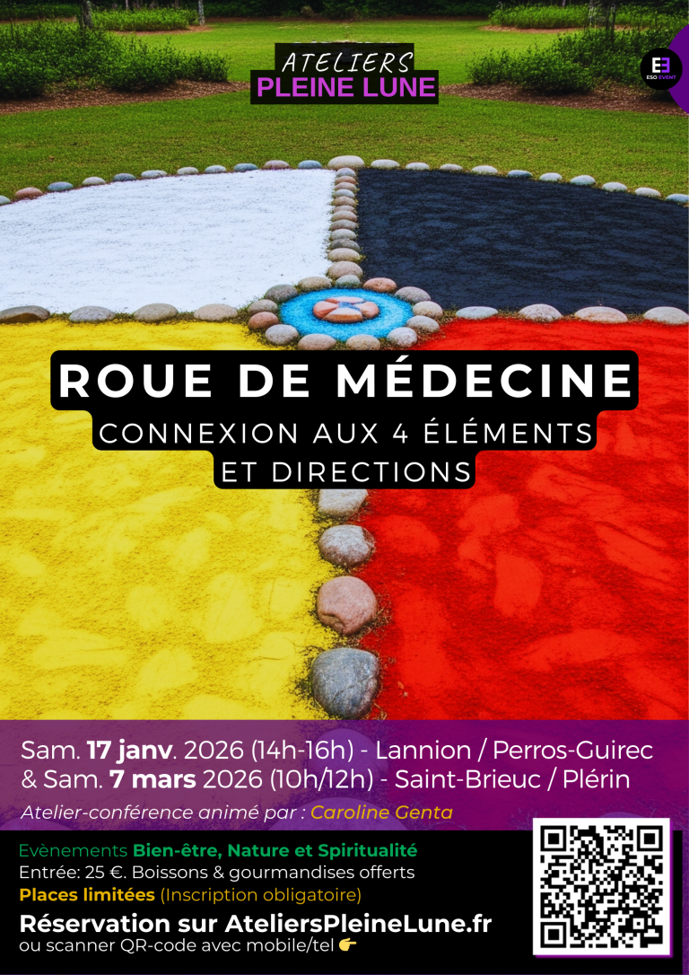Affiche grand format Roue de médecine Caroline Genta Ateliers Pleine Lune
